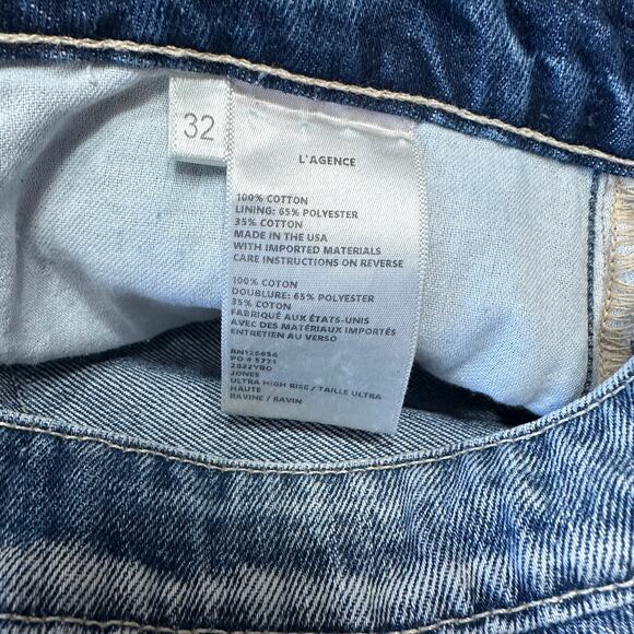 L'AGENCE Jones Ultra High Rise Stovepipe Jeans, MSRP $295, Quiet Luxury, size 32 - Picture 8 of 10